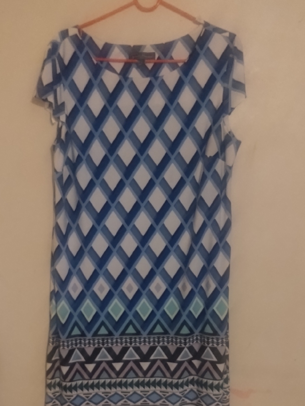 Jessica Howard Blue Geometric Print Dress
